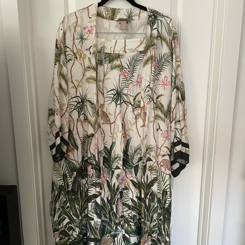 H&M set kimono with wide leg pants